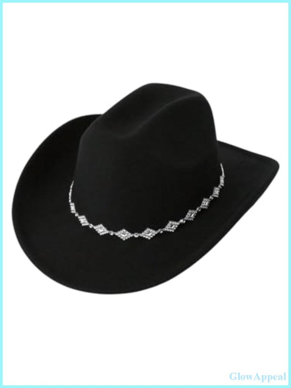 Western Cowgirl Hat with Rhinestone Decor Wide Brim